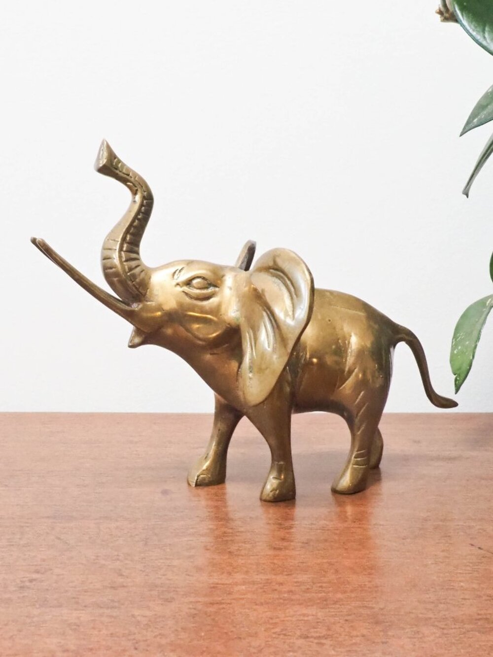 Vtg Brass Elephant - 7" Tall - Vintage Brass Elephant